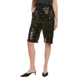 Lapointe Womens Sequin High-Waist Short, Black